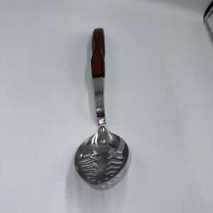 Cutco Slotted Serving Spoon‎ No 13 Wood Handle Stainless Made in USA